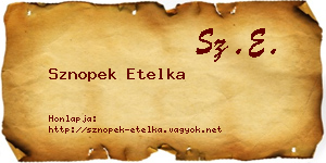 Sznopek Etelka névjegykártya